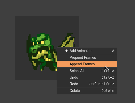 Add frames to the animations.