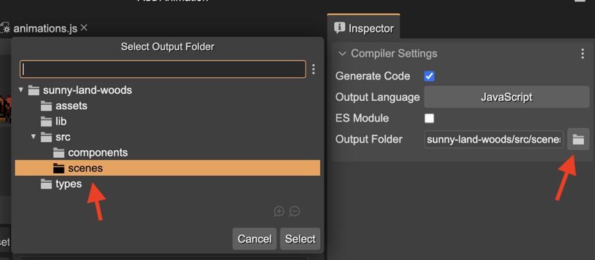 Select the output folder.
