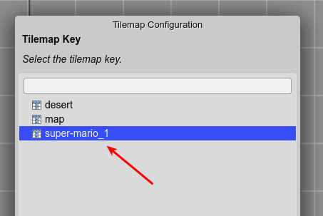 Select the tilemap key.