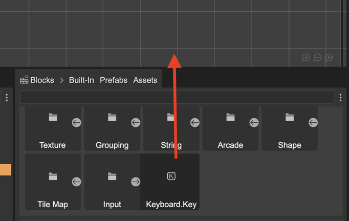 Add Keyboard Key to the scene.