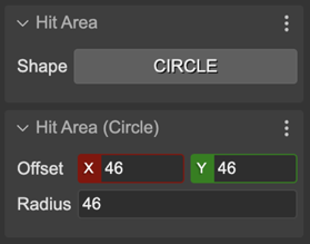 Set the circle hit area.