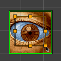 Changes rectangular hit area with the tool.