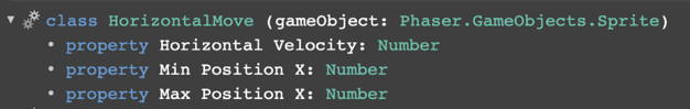 The component's properties.